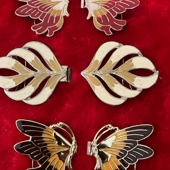 Lot of 3 Vintage Interlocking Belt Buckles Butterflies and Design - Picture 5 of 15